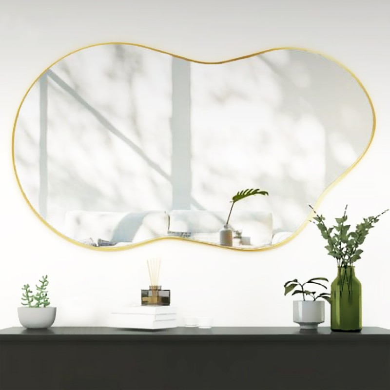 Καθρέπτης τοίχου 90x55cm - 140x80cm σε ελεύθερο σχέδιο με μαύρο ή χρυσό περίγραμμα βαφής