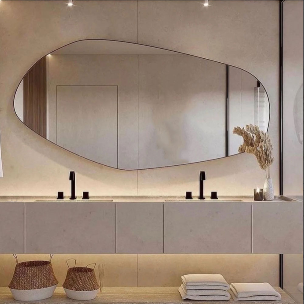 Καθρέπτης μπάνιου 150x70cm - 180x85cm σε σχήμα βότσαλο Καθρέπτες Σαλονιού Καθρέπτης μπάνιου 150x70cm - 180x85cm σε σχήμα βότσαλο