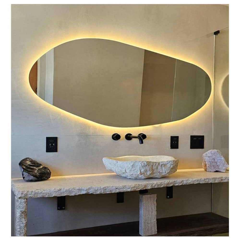 Καθρέπτης μπάνιου 150x70cm - 180x85cm σε σχήμα βότσαλο Καθρέπτες Σαλονιού Καθρέπτης μπάνιου 150x70cm - 180x85cm σε σχήμα βότσαλο