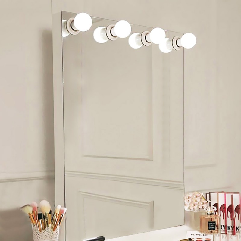 Wall mirror 60x80cm with lighting for Hollywood make up