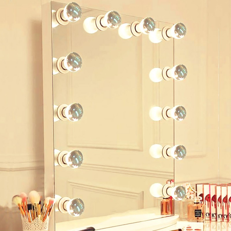  Hollywood make up mirror 70x90cm with vintage lamps