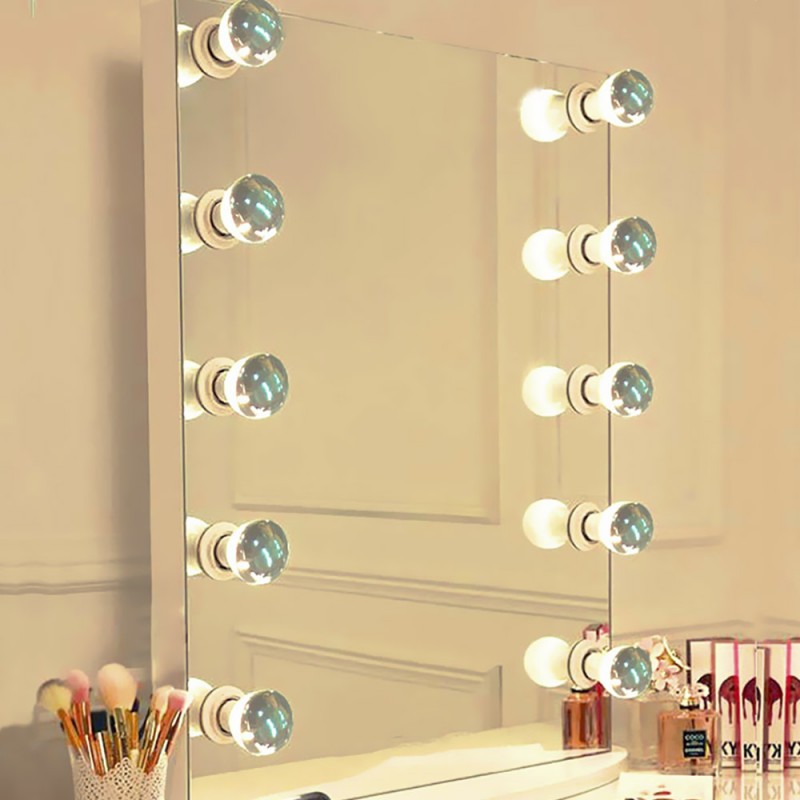 Hollywood make up mirror 70x90cm with vintage lamps