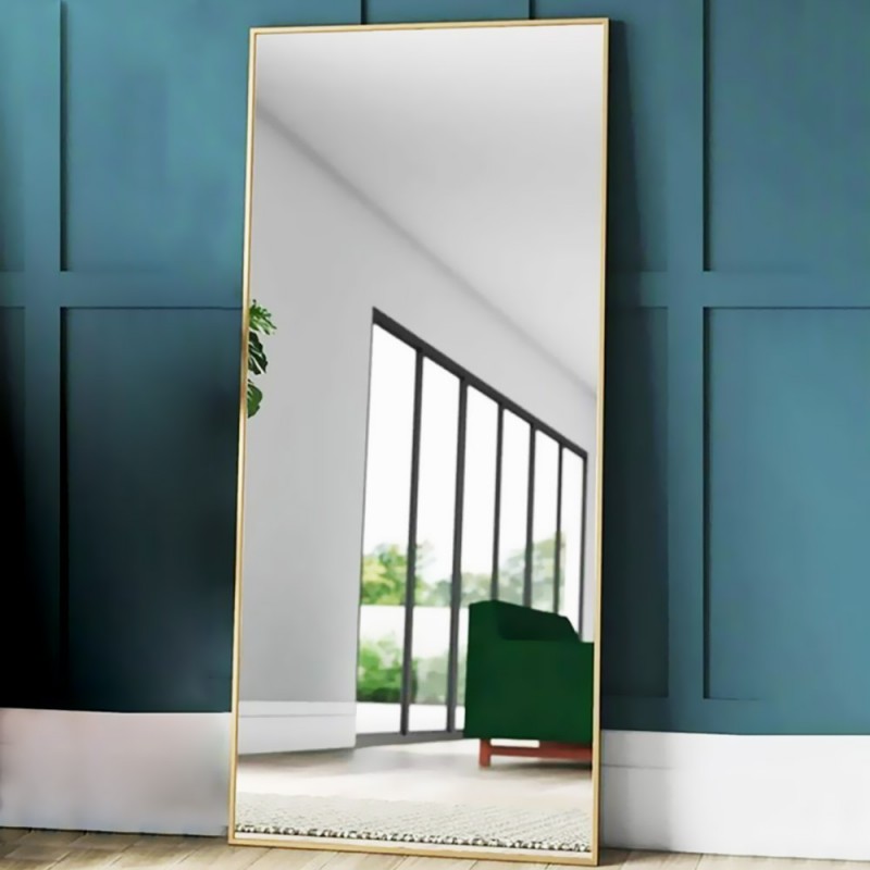 Καθρέπτης τοίχου δαπέδου 60x180cm - 80x190cm με χρυσό πλαίσιο αλουμινίου