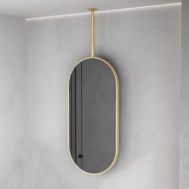 Mirror metal oval capsule 45x90cm with axis up