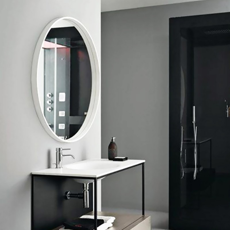 Round bathroom mirror with steel blade Ø50cm - Ø120cm