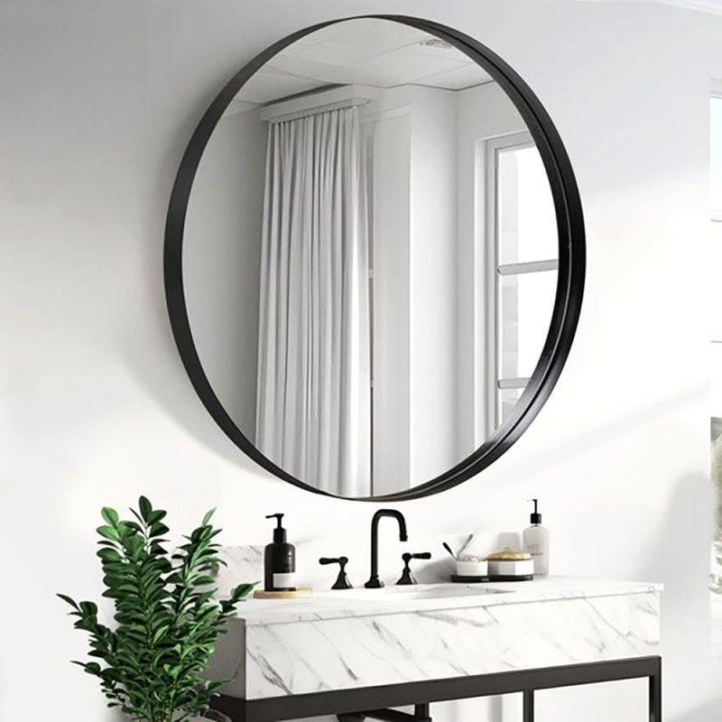Round bathroom mirror with steel blade Ø50cm - Ø120cm