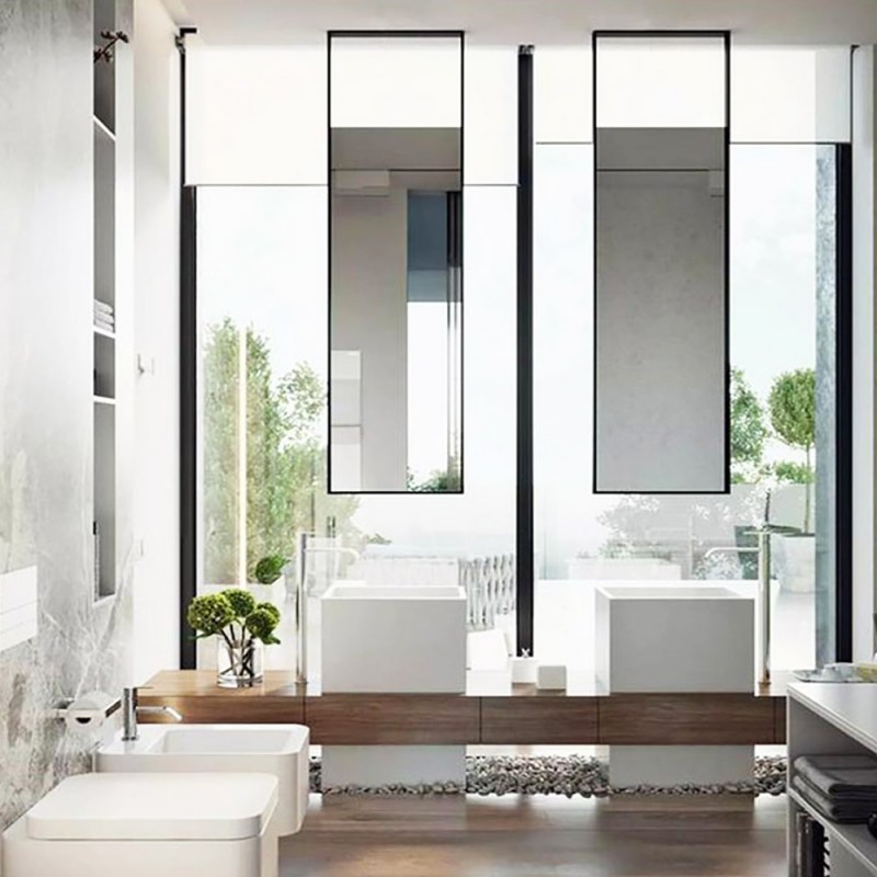 Hanging ceiling mirror 45x90cm, total blade length 150cm