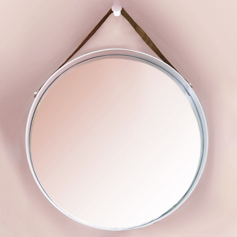  Round mirror Ø60cm - Ø80cm with steel blade and leather strap