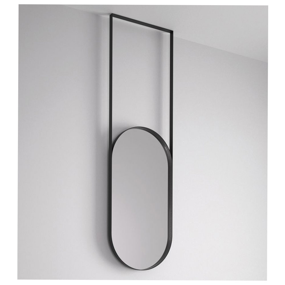 Καθρέπτης 40x80cm μεταλλικός οβάλ κάψουλα σε μεταλλικό πλαίσιο