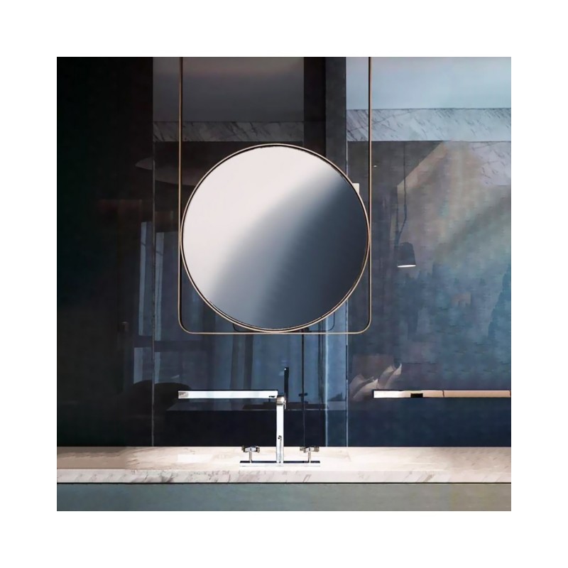 Round mirror Ø60cm - Ø80cm with steel blade around the perimeter