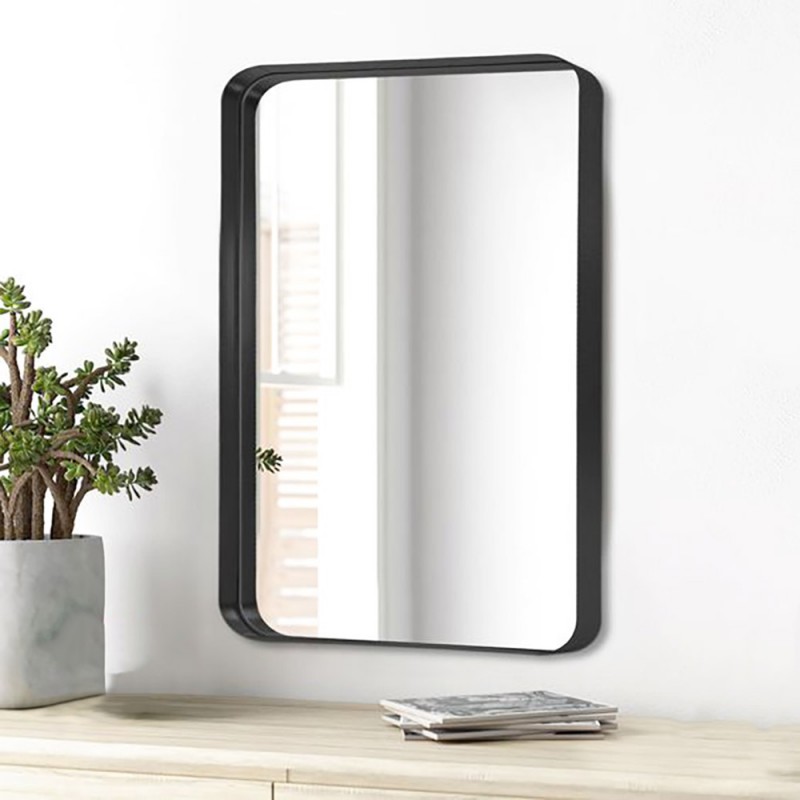 Bathroom wall Mirror 45x90cm - 60x80cm with rounded corners made of lamina steel