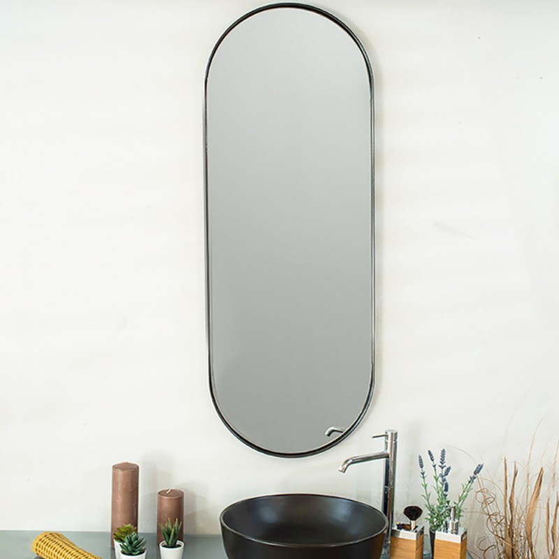  Oval capsule mirror 40x80cm - 45x90cm with metal frame made of lamina steel