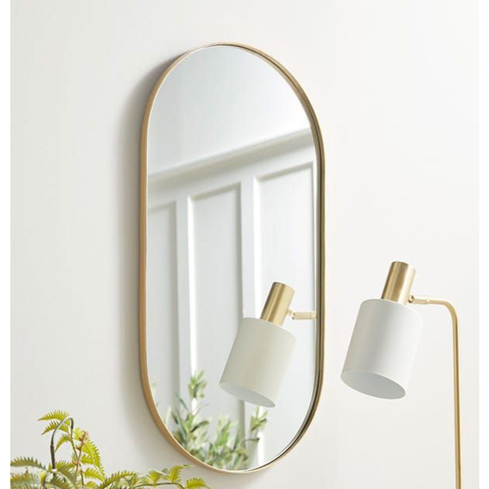 Καθρέπτης οβάλ κάψουλα 40x80cm - 45x90cm με μεταλλικό πλαίσιο από λάμα χάλυβα