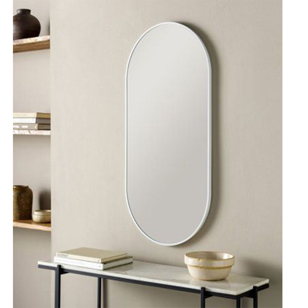 Καθρέπτης οβάλ κάψουλα 40x80cm - 45x90cm με μεταλλικό πλαίσιο από λάμα χάλυβα