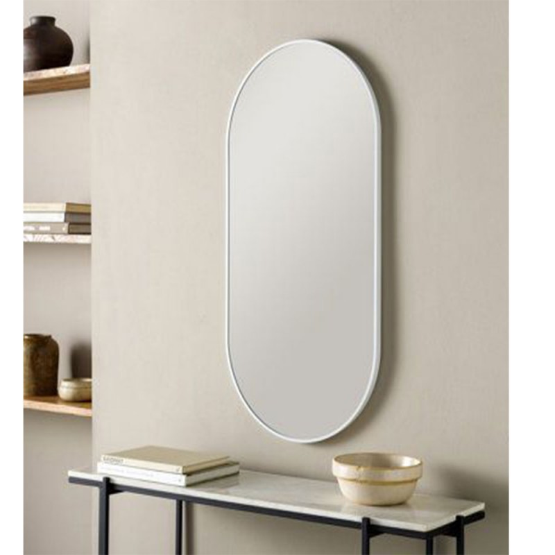 Καθρέπτης οβάλ κάψουλα 40x80cm - 45x90cm με μεταλλικό πλαίσιο από λάμα χάλυβα