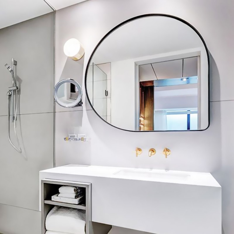 Mirror 90x90cm with a frame made of black lamina steel