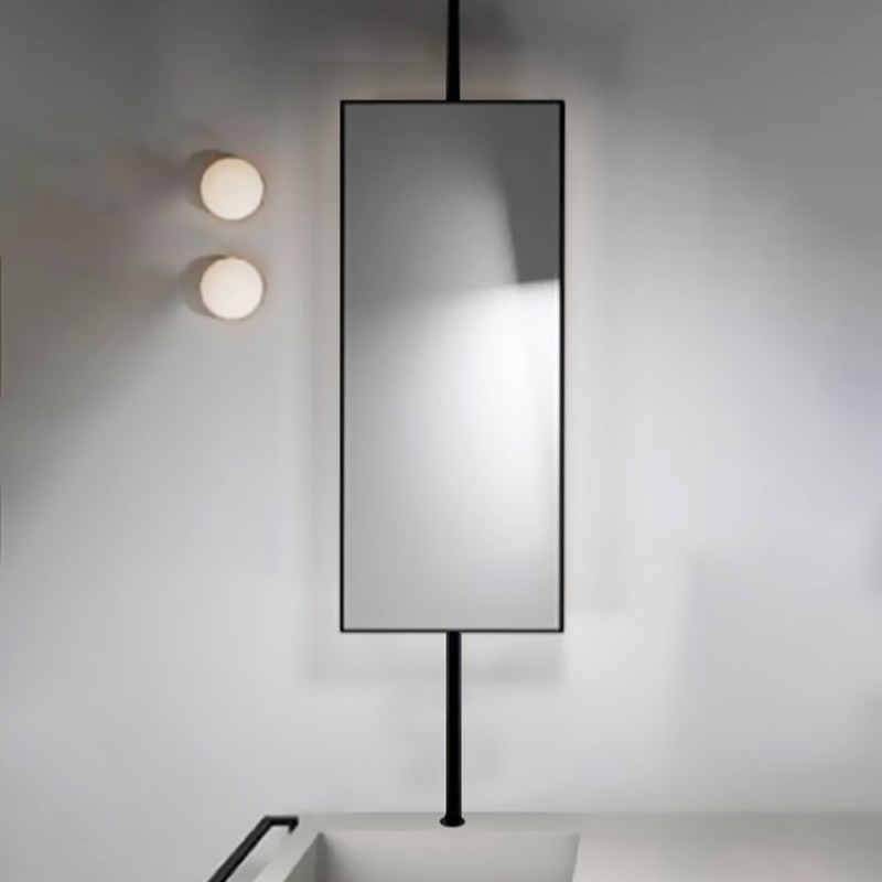 Metal mirror fixed or rotating 45x90cm with up-down axis