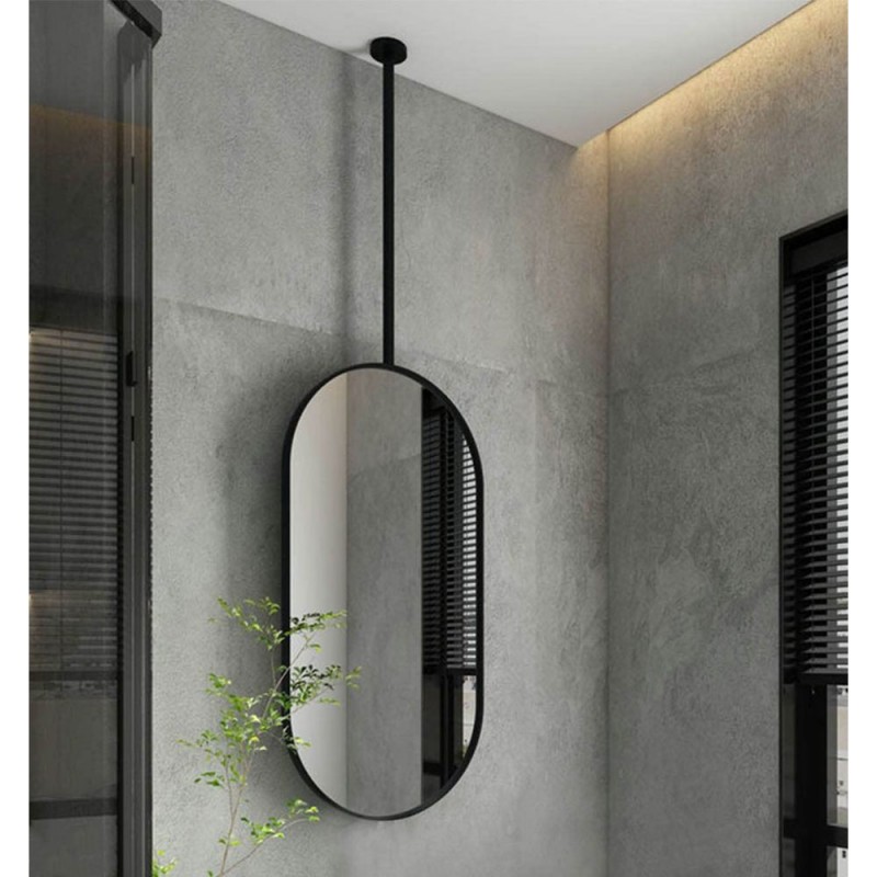 Mirror metal oval capsule 45x90cm with axis up