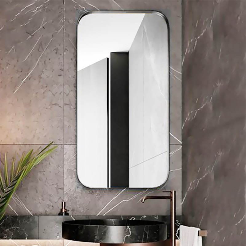 Bathroom wall Mirror 45x90cm - 60x80cm with rounded corners made of lamina steel