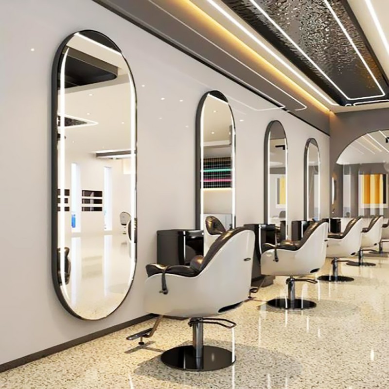 Led mirror 90x200cm oval capsule metallic 1 piece