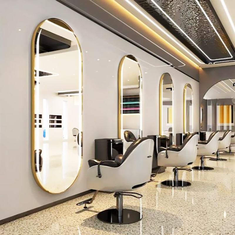 Led mirror 90x200cm oval capsule metallic 1 piece