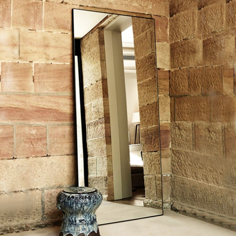 Large mirror 80x180cm with black aluminum frame