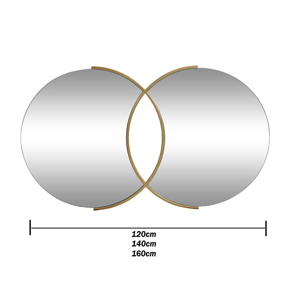 Kαθρέπτης τοίχου με χρυσή λάμα χάλυβα μασίφ 120x70cm - 140x80cm - 160x90cm