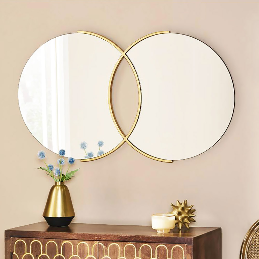 Wall mirror with golden lamina solid steel 120x70cm - 140x80cm - 160x90cm