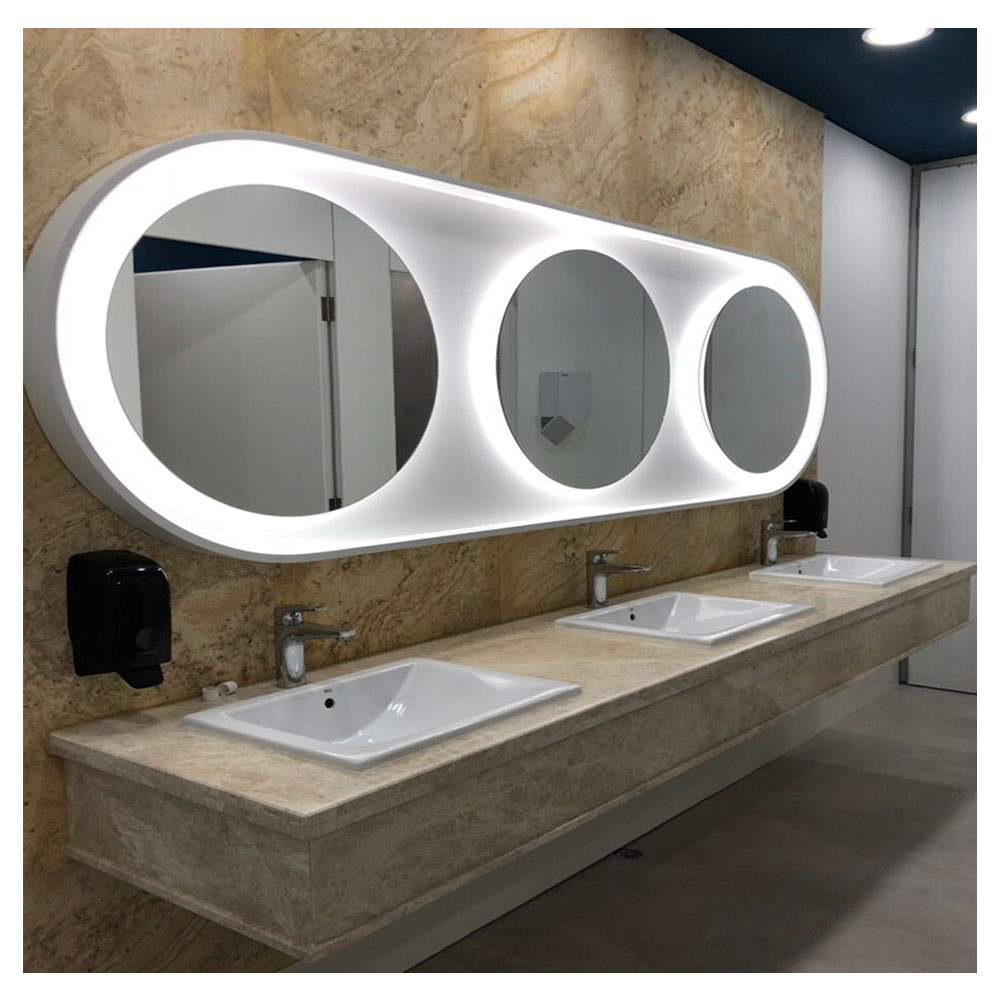 Mirror LED triple with metal frame 80x220cm
