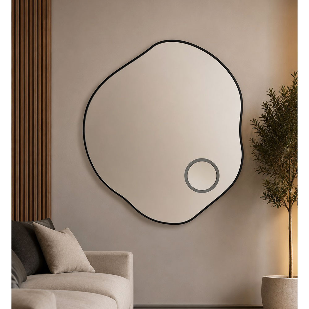 Καθρέπτης 70x70cm-80x80cm-90x90cm  με μεταλλικό πλαίσιο σε ακανόνιστο σχήμα