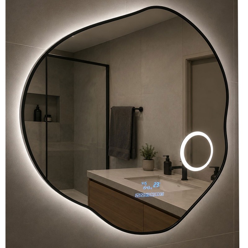 Καθρέπτης 70x70cm-80x80cm-90x90cm  με μεταλλικό πλαίσιο σε ακανόνιστο σχήμα 
