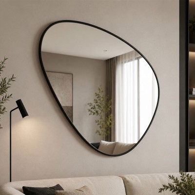 Καθρέπτης με μεταλλικό πλαίσιο 53x75cm σε σχήμα βότσαλο Νο4 