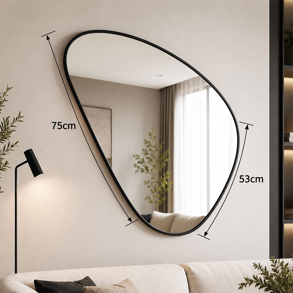Καθρέπτης με μεταλλικό πλαίσιο 53x75cm - 106x150cm σε σχήμα βότσαλο Νο4
