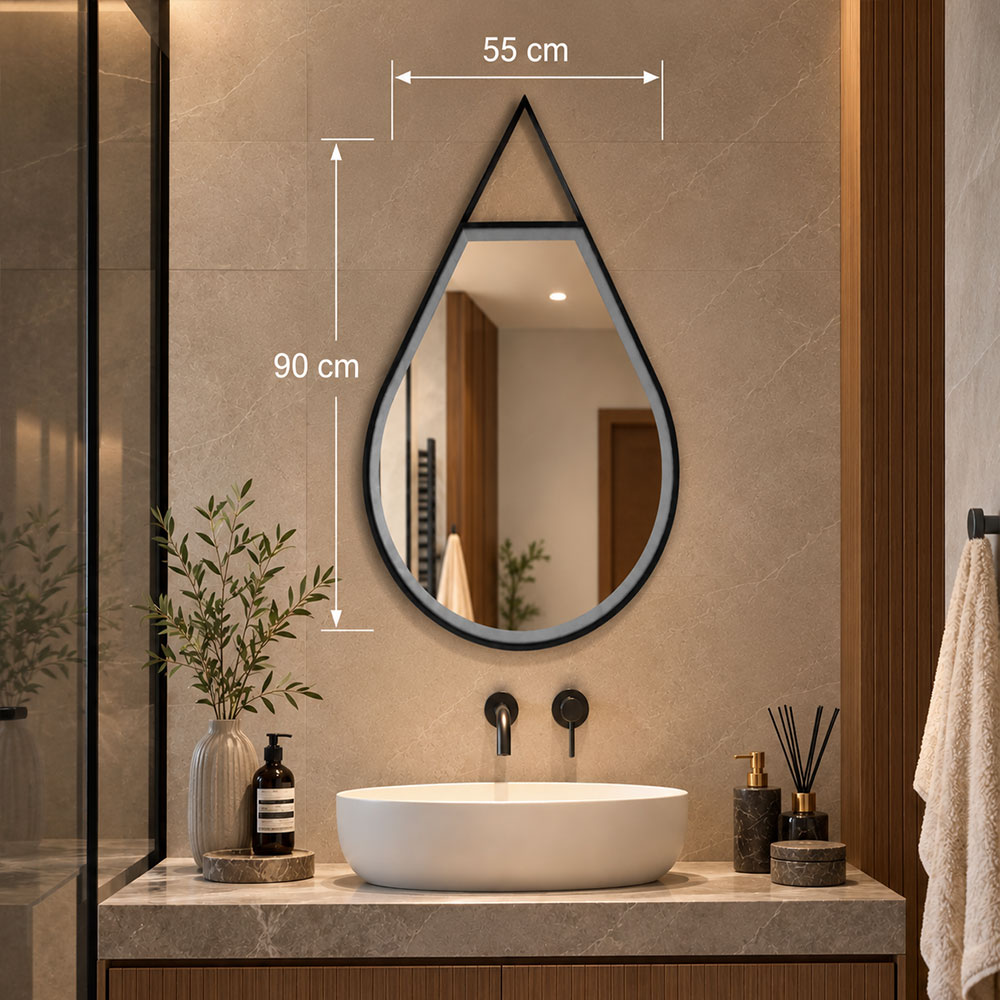Καθρέπτης 55x90cm με μεταλλικό πλαίσιο σε σχήμα σταγόνα