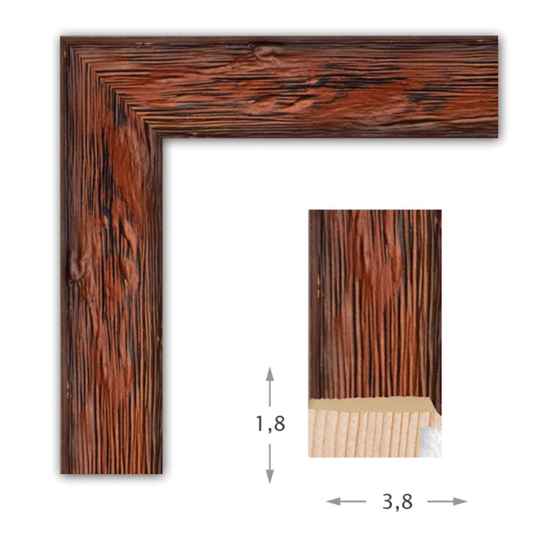 Καθρέπτης με ξύλινη καφέ κορνίζα 60x80cm