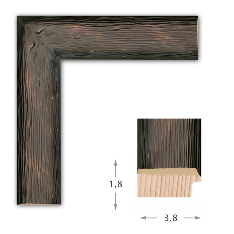 Καθρέπτης με ξύλινη γκρί-λαδί κορνίζα 60x80cm