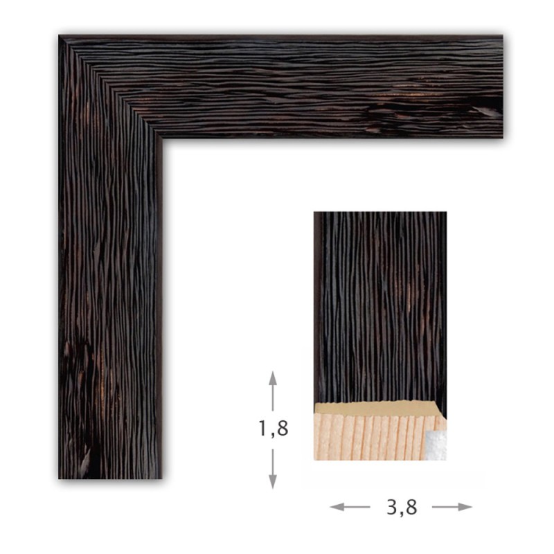 Καθρέπτης με ξύλινη μαύρη-γκρί κορνίζα 60x80cm