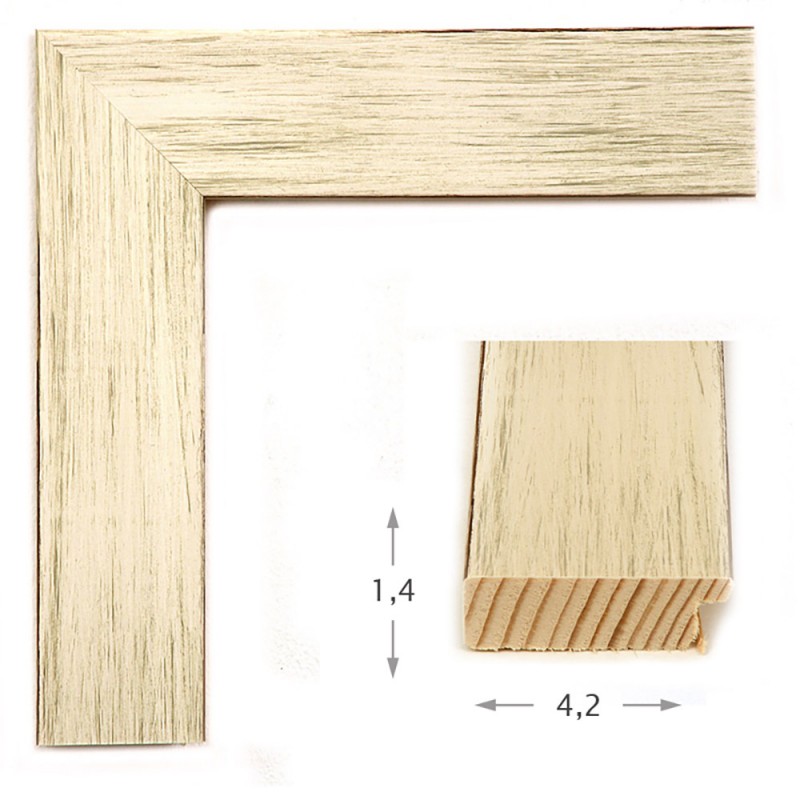 Καθρέπτης με ξύλινη λευκή ντεκαπέ κορνίζα πλακέ 60x80cm