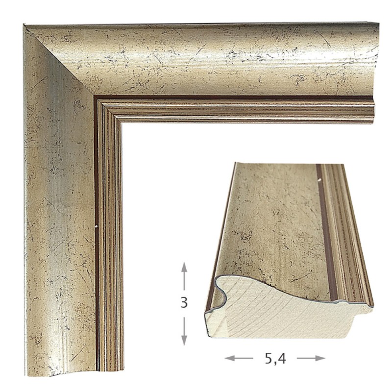  Mirror with wooden frame silver 60x80cm