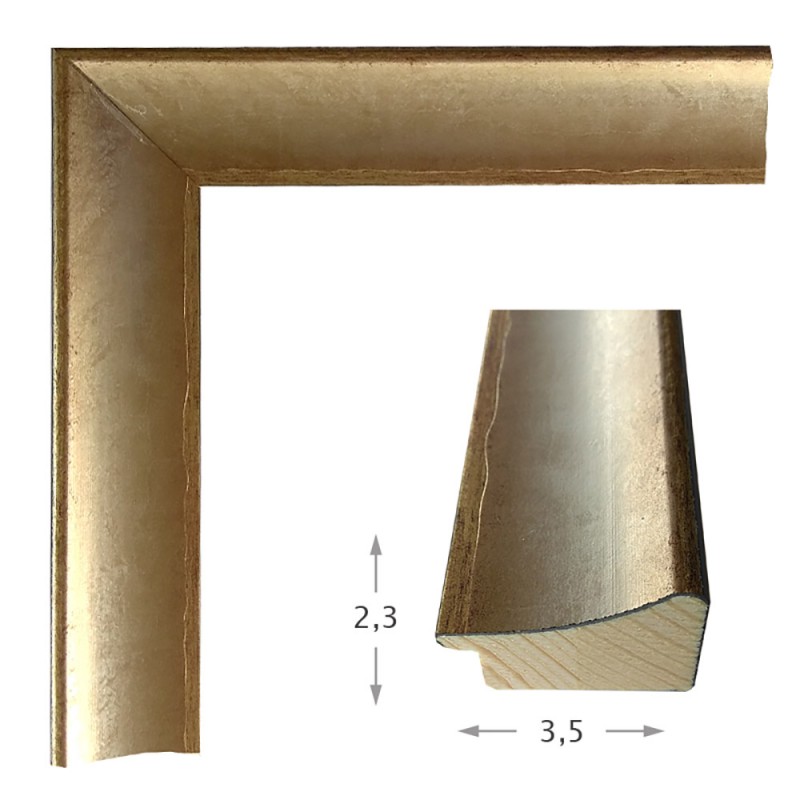 Mirror with wooden silver-gold frame 60x80cm