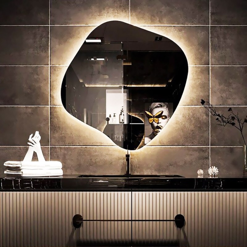 Καθρέπτης led μπάνιου - τοίχου 70x70cm - 80x80cm - 90x90cm σε ακανόνιστο σχήμα
