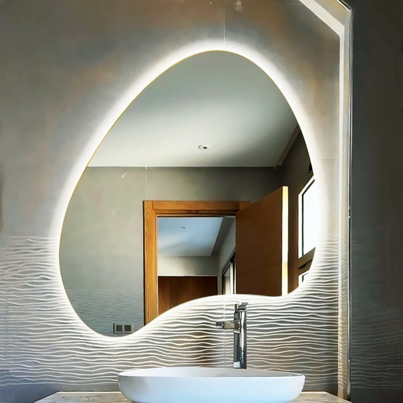 Καθρέπτης led μπάνιου τοίχου 80x90cm σε σχήμα σταγόνα