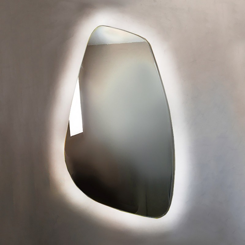 Καθρέπτης led μπάνιου - τοίχου 45x85cm - 55x95cm - 60x105cm σε σχήμα πέτρας φωτιζόμενος