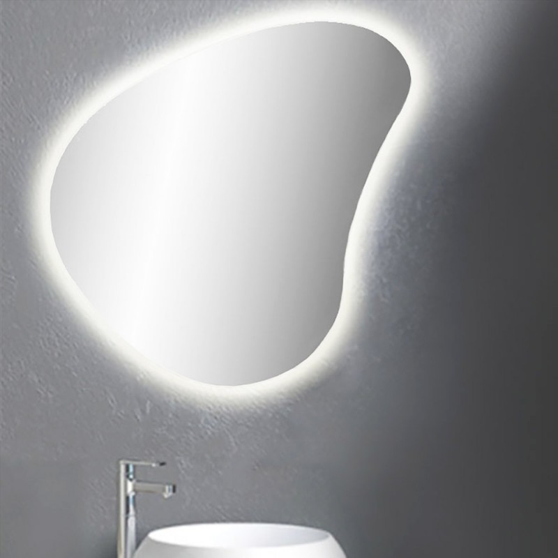 Καθρέπτης led μπάνιου τοίχου 80x90cm σε σχήμα σταγόνα