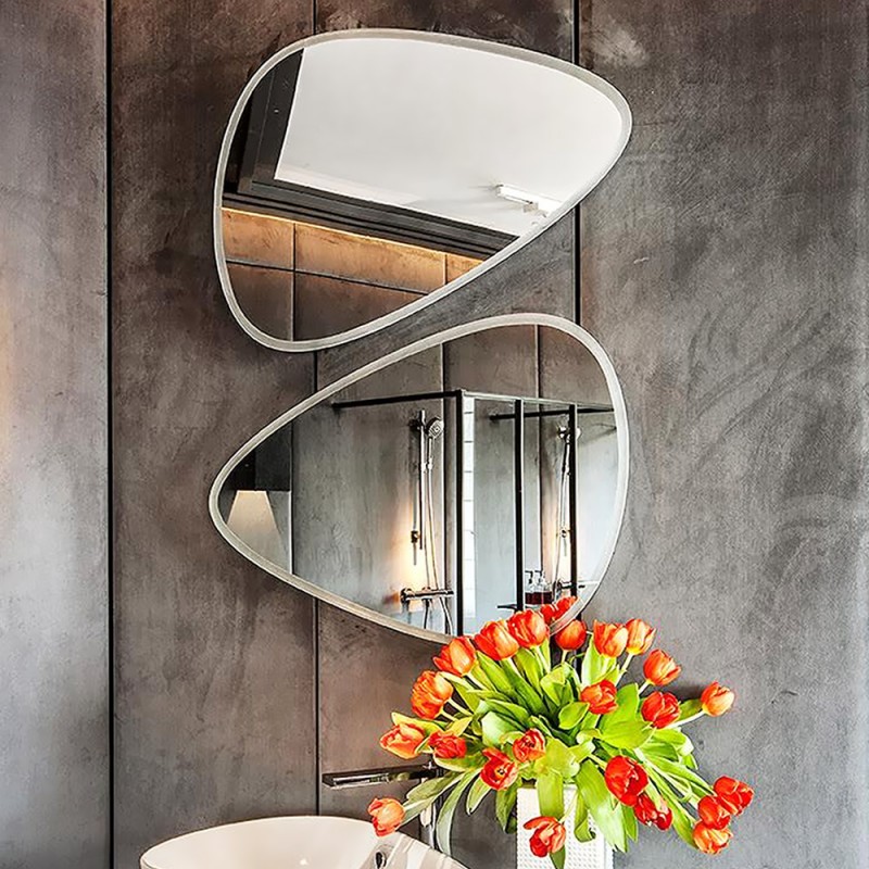  Led mirrors set pebbles 80x60cm - 70x90cm with sandblasting