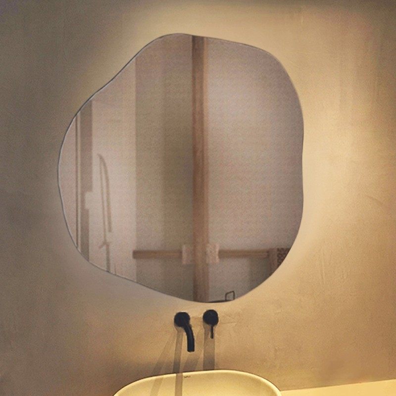 Καθρέπτης μπάνιου - τοίχου 50x50cm - 90x90cm σε σχήμα πέτρας