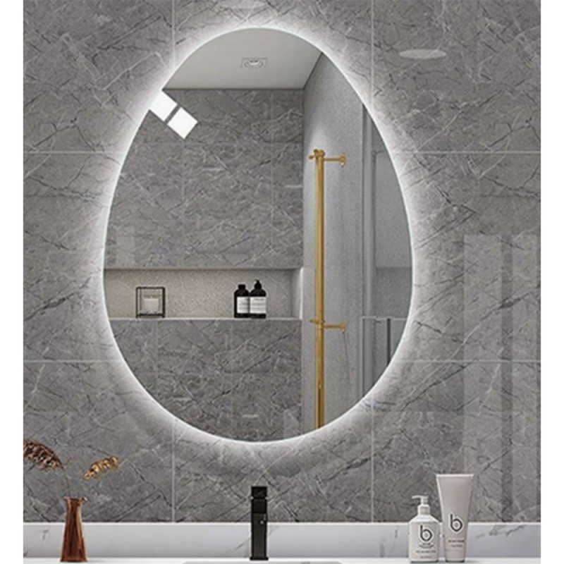 Led mirror 60x80cm in the shape of a water drop