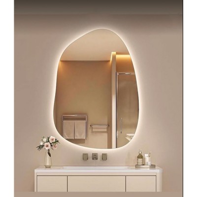 LED mirror 60X80cm - 70x90cm in the shape of a pebble 