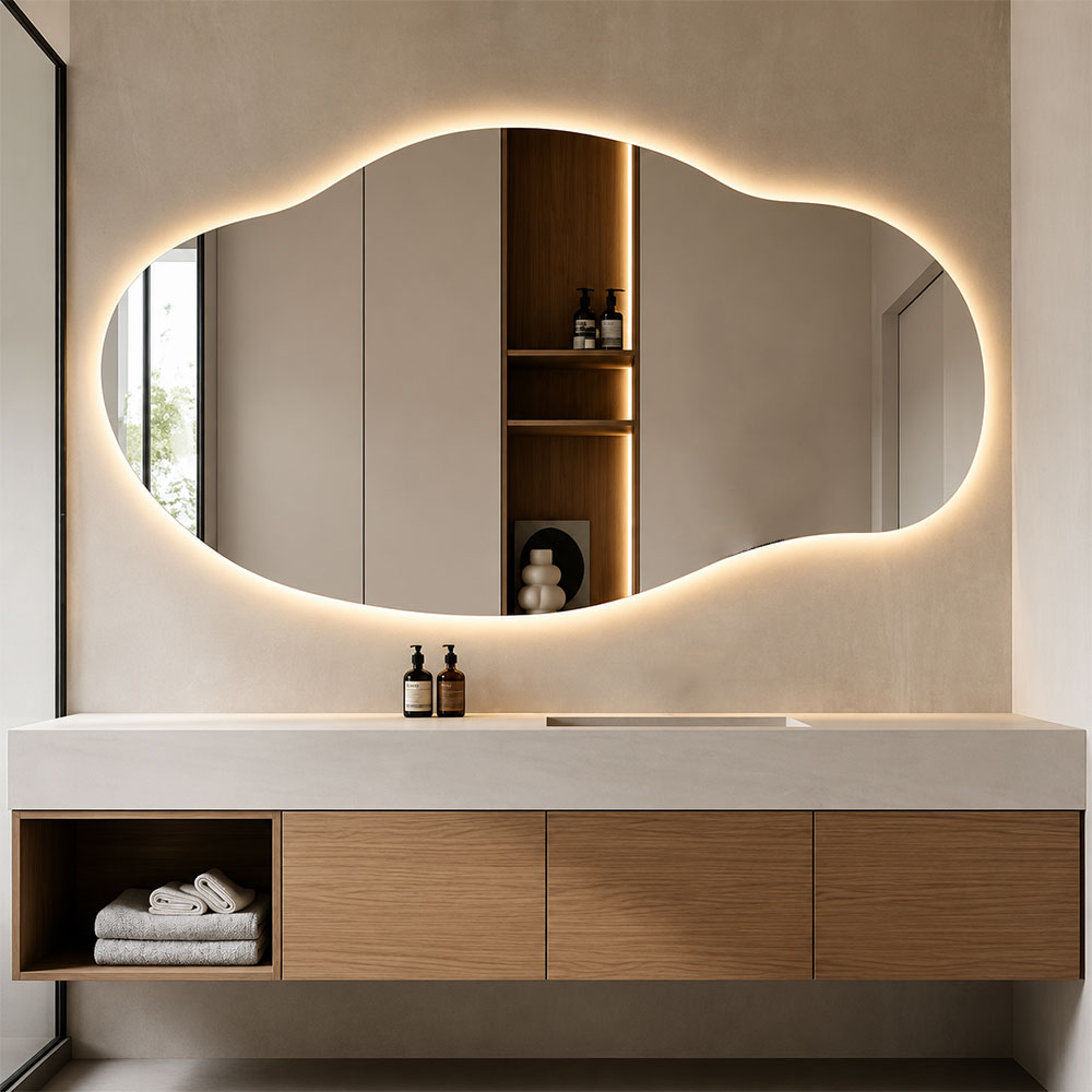 Καθρέπτης με LED 140x80cm σε ακανόνιστο σχήμα