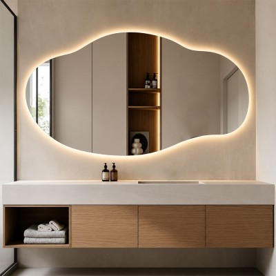 Καθρέπτης με LED 140x80cm σε ακανόνιστο σχήμα
